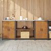 vidaXL Kitchen Storage Set with Shelf 3 pcs Rusty Weathering Steel