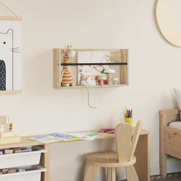 vidaXL Magazine Rack Sonoma Oak 60 x 12 x 30 cm Engineered Wood