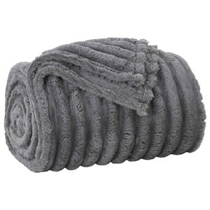 vidaXL Throw Blanket Dark Grey 270 x 240 cm 1.73 kg Fleece