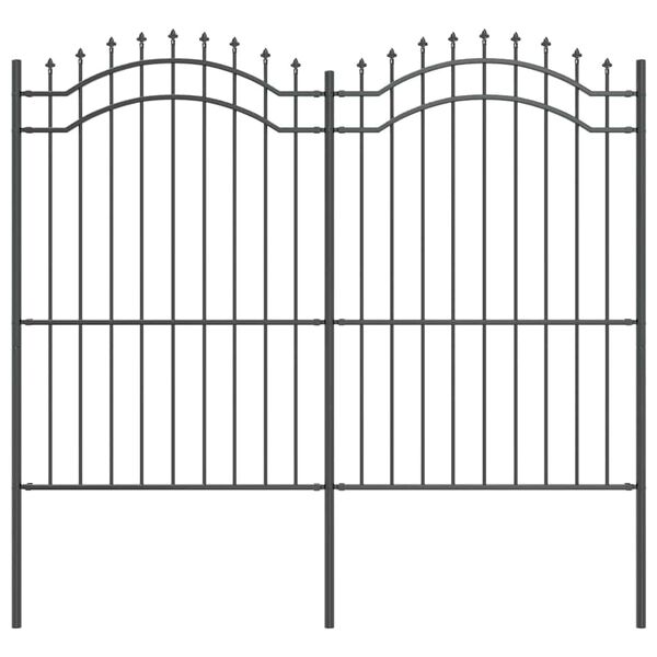 vidaXL Garden Fence Grey 240 x 215 cm Powder-coated steel