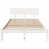 vidaXL Bed Frame with Headboard White 120 x 190 cm Solid Pine Wood