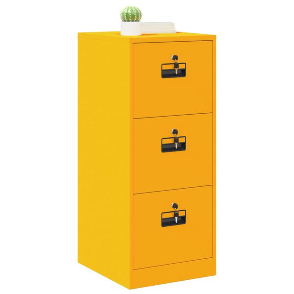 vidaXL File Cabinet with Drawer Mustard Yellow 44 x 50 x 106.5 cm