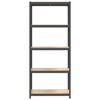 vidaXL 5-Layer Shelves 2 pcs Anthracite Steel&Engineered Wood