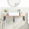 vidaXL Basin Shelf Wall Mounted Steel and Solid Wood Oak
