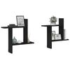 vidaXL Wall Shelves 2 pcs Black Oak 50x12x50 cm Engineered Wood