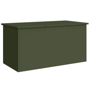 vidaXL Outdoor Storage Box Olive Green 100 x 50.5 x 50 cm Steel