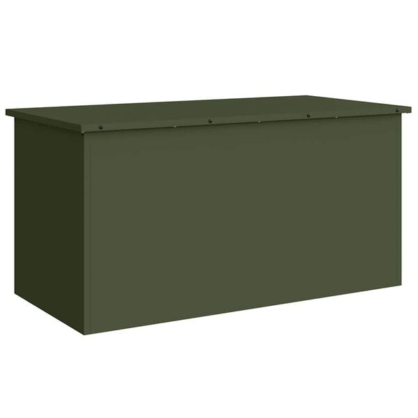 vidaXL Outdoor Storage Box Olive Green 100 x 50.5 x 50 cm Steel