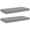 vidaXL Floating Wall Shelves 2 pcs Grey 50x23x3.8 cm MDF