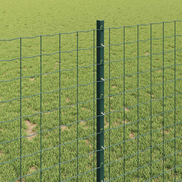 vidaXL Fence Posts Height Adjustable Manual 22 pcs Green 140 cm Steel