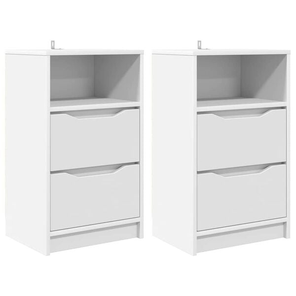 vidaXL Bedside Tables 2 pcs White 40 x 30 x 467 cm Engineered Wood
