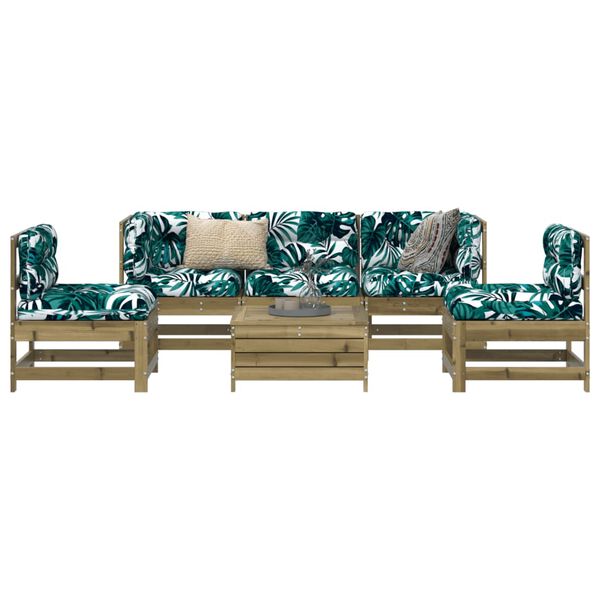 vidaXL 6 Piece Garden Sofa Set Impregnated Wood Pine