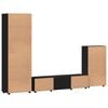 vidaXL TV Cabinet Set with Drawer FLORIN Black Engineered Wood