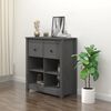 vidaXL Sideboard Grey 70x35x80 cm Solid Wood Pine