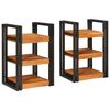vidaXL Bedside Table 2 pcs Brown and Black Solid Wood Acacia