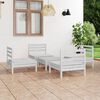 vidaXL 5 Piece Garden Lounge Set White Solid Pinewood