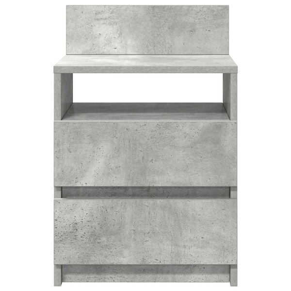 vidaXL Bedside Cabinet with 2 Drawers Concrete Grey 40x33x60 cm