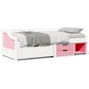 vidaXL Day Bed with 3 Drawers without Mattress IRUN White&Pink 90x200 cm