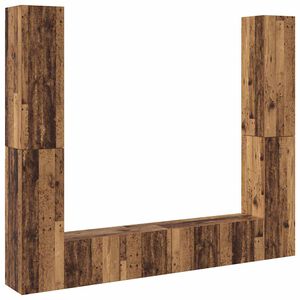 vidaXL Wall Mounted TV cabinets 6 pcs Old Wood Engineered Wood
