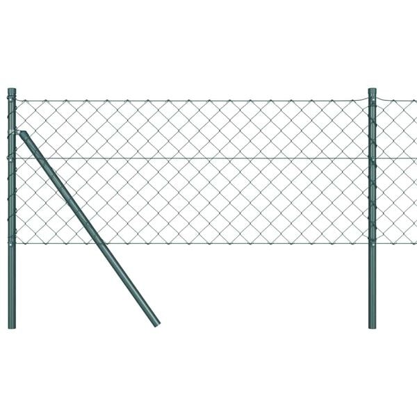 vidaXL Fence Post Green 10 x 0.6 m (60 x 60 mm mesh) Steel and PVC