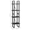 vidaXL 4-Tier Book Cabinet Black 40x30x140 cm Solid Pine Wood