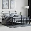 vidaXL Metal Bed Frame without Mattress with Footboard Black 140x200cm