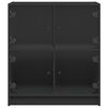 vidaXL Side Cabinet with Glass Doors Black 68x37x75.5 cm