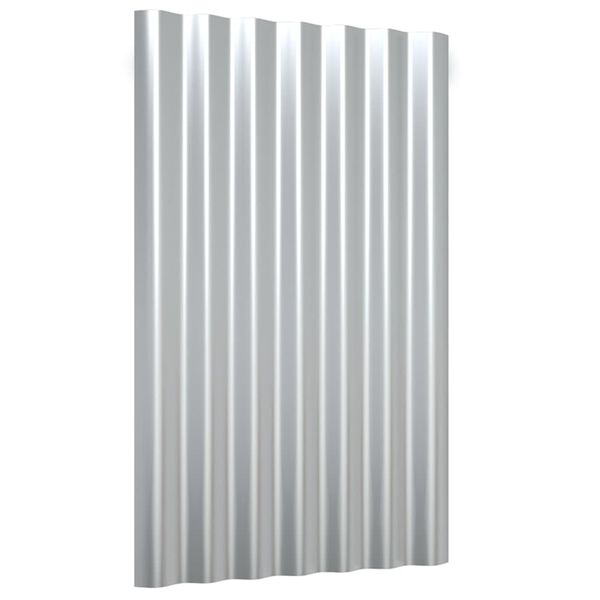 vidaXL Roof Panels 36 pcs Galvanised Steel Silver 60x36 cm