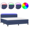 vidaXL Box Spring Bed with Mattress&LED Blue 160x200cm Fabric