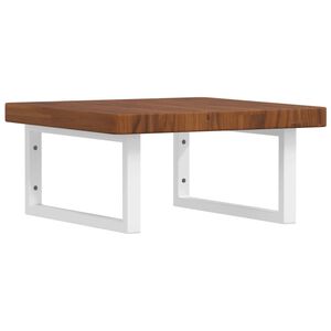 vidaXL Basin Shelf | Dark brown and white | Solid oak wood, Steel | Standard