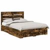 vidaXL Bed Frame with Drawer Smoked Oak 140 x 200 cm Engineered Wood