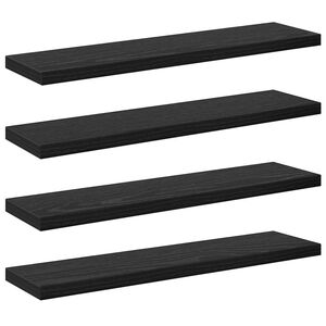 vidaXL Bookshelf Board 4 pcs Black 40 x 10 x 1.5 cm Engineered wood