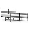 vidaXL Metal Bed Frame without Mattress with Footboard Black 120x190cm
