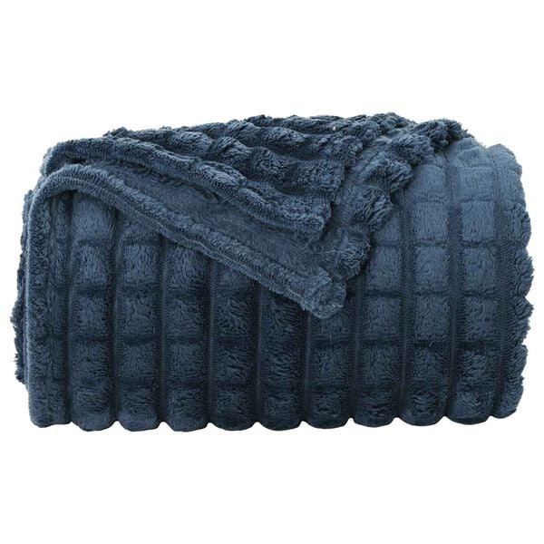 vidaXL Throw Blanket Navy Blue 240 x 220 cm Fleece