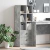 vidaXL Highboard with Drawer Concrete Grey 45.5 x 34 x 127 cm