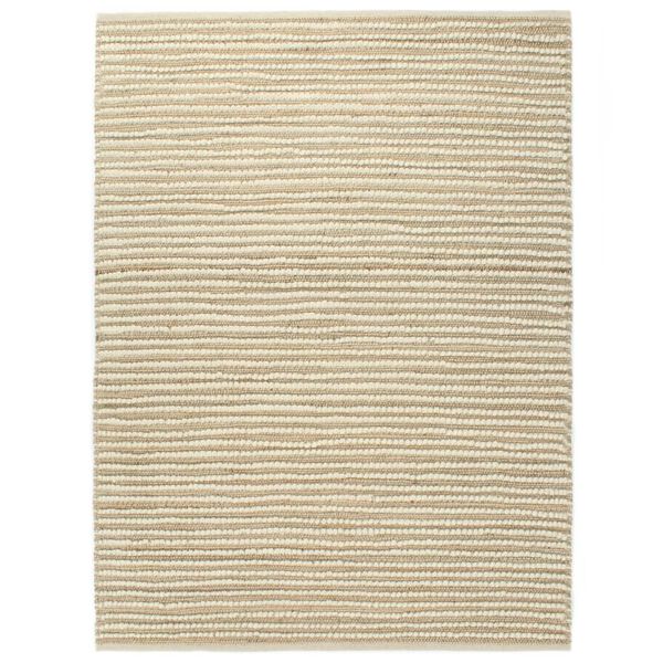 vidaXL Rug Hemp Wool 160x230 cm Natural/White