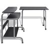 vidaXL 2 Piece Computer Desk with Pull-out Keyboard Tray Black