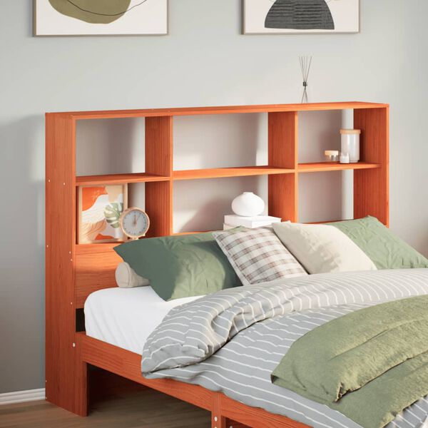 vidaXL Headboard with Storage Wax Brown 150 cm Solid Wood Pine