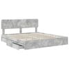 vidaXL Storage Bed Concrete Grey 200 x 200 cm Engineered Wood