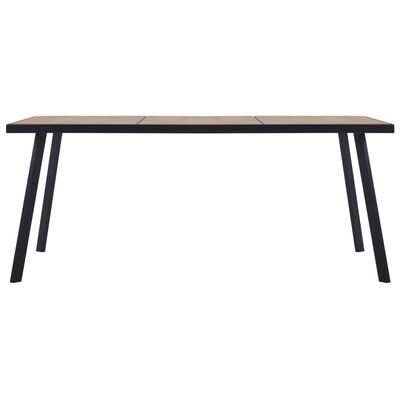 vidaXL Dining Table Light Wood and Black 180x90x75 cm MDF