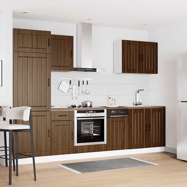 vidaXL 7 Piece Kitchen Cabinet Set Lucca Brown Oak Engineered Wood
