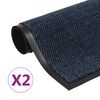 vidaXL Dust Control Mats 2 pcs Rectangular Tufted 60x90 cm Blue