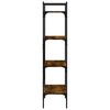 vidaXL Bookcase 4-Tier Smoked Oak 56x31.5x138.5 cm Engineered Wood