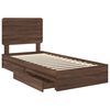 vidaXL Storage Bed with Drawer Brown Oak 90 x 190 cm Engineered Wood