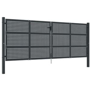 vidaXL Garden Gate Anthracite 400x125 cm Steel