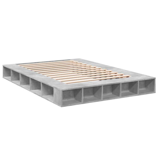 vidaXL Bed Frame without Mattress Concrete Grey 140x200 cm