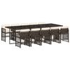 vidaXL Garden Dining Set | Brown | PE rattan | Large | Foldable