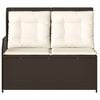 vidaXL Garden Bench with Cushion Brown Poly rattan
