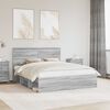 vidaXL Bed Frame Grey Sonoma 160 x 200 cm Solid Pine Wood