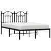 vidaXL Metal Bed Frame without Mattress with Headboard Black 120x200cm