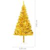 vidaXL Artificial Pre-lit Christmas Tree with Ball Set Gold 240 cm PET